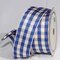 The Ribbon People Ivory and Blue Gingham Wired Woven Edge Craft Ribbon 1.5" x 27 Yards